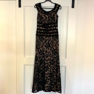 Tadashi Shoji Lace Mermaid Gown in Black Nude